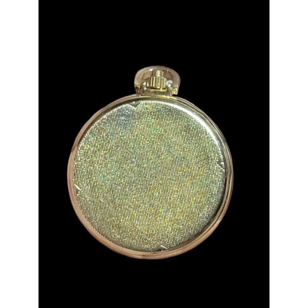 Nice 40mm Parmex Gold Tone Quartz Pocket Watch New Battery Runs Well